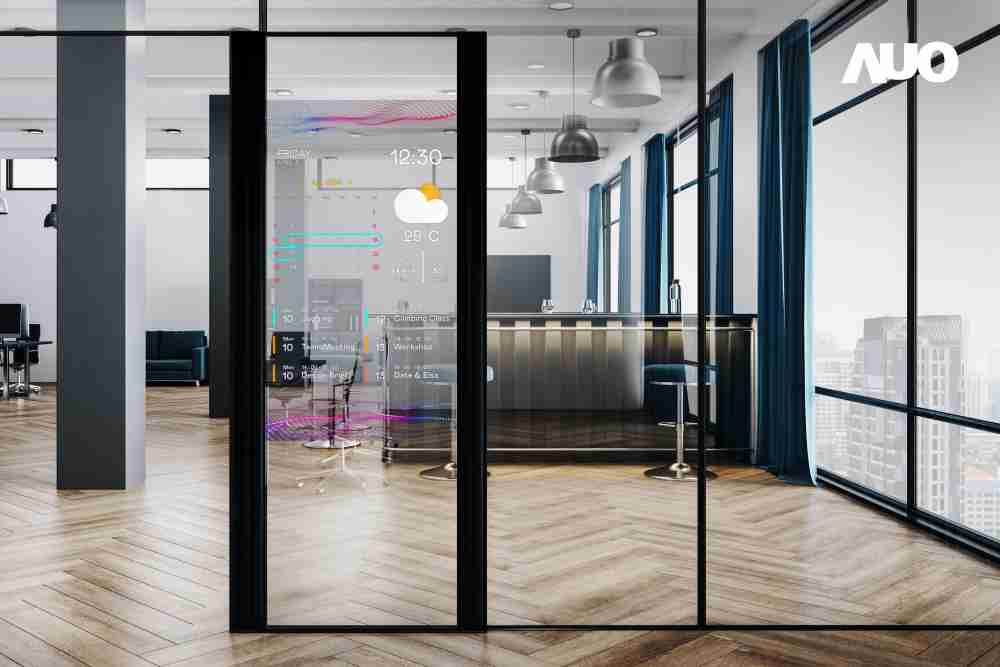 60吋Micro LED透明窗屏显示器，，，可依需求调整并延伸应用于不同场域，，包括汽车侧窗或家庭玄关、、、、智慧橱窗、、、、商业展示等面向，，提供丰富的信息娱乐内容